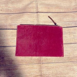 Glenda Geis pink velvet zipper pouch / clutch